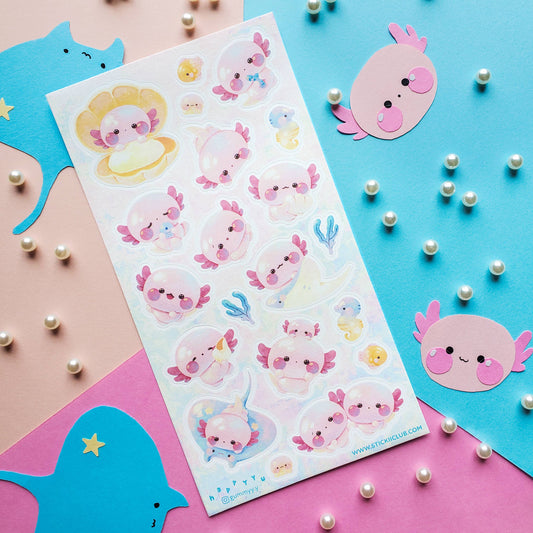 Adorable Axolotls | Sticker Sheet