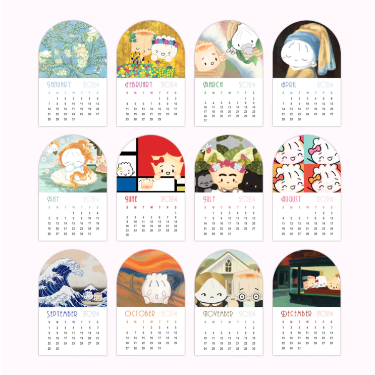 2024 Works of Art Month Calendar Vinyl Stickers