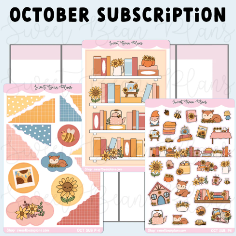 Sweet Bean Plans | OCTOBER 2025 WASHI & STICKER Subscription