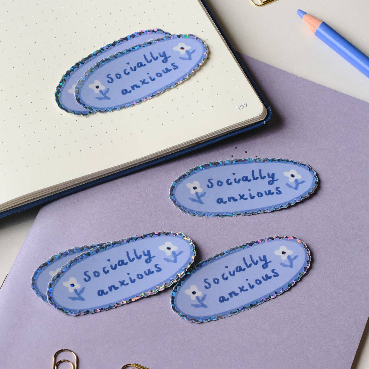 Socially Anxious | Holographic Sticker
