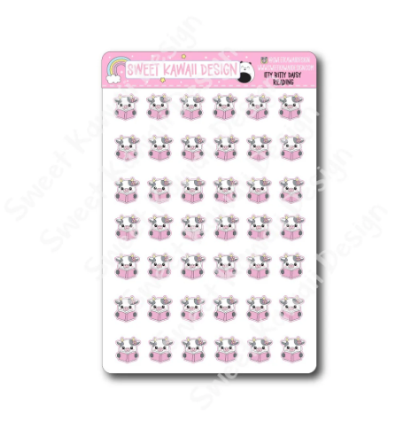 Kawaii Daisy - Reading | Sticker Sheet