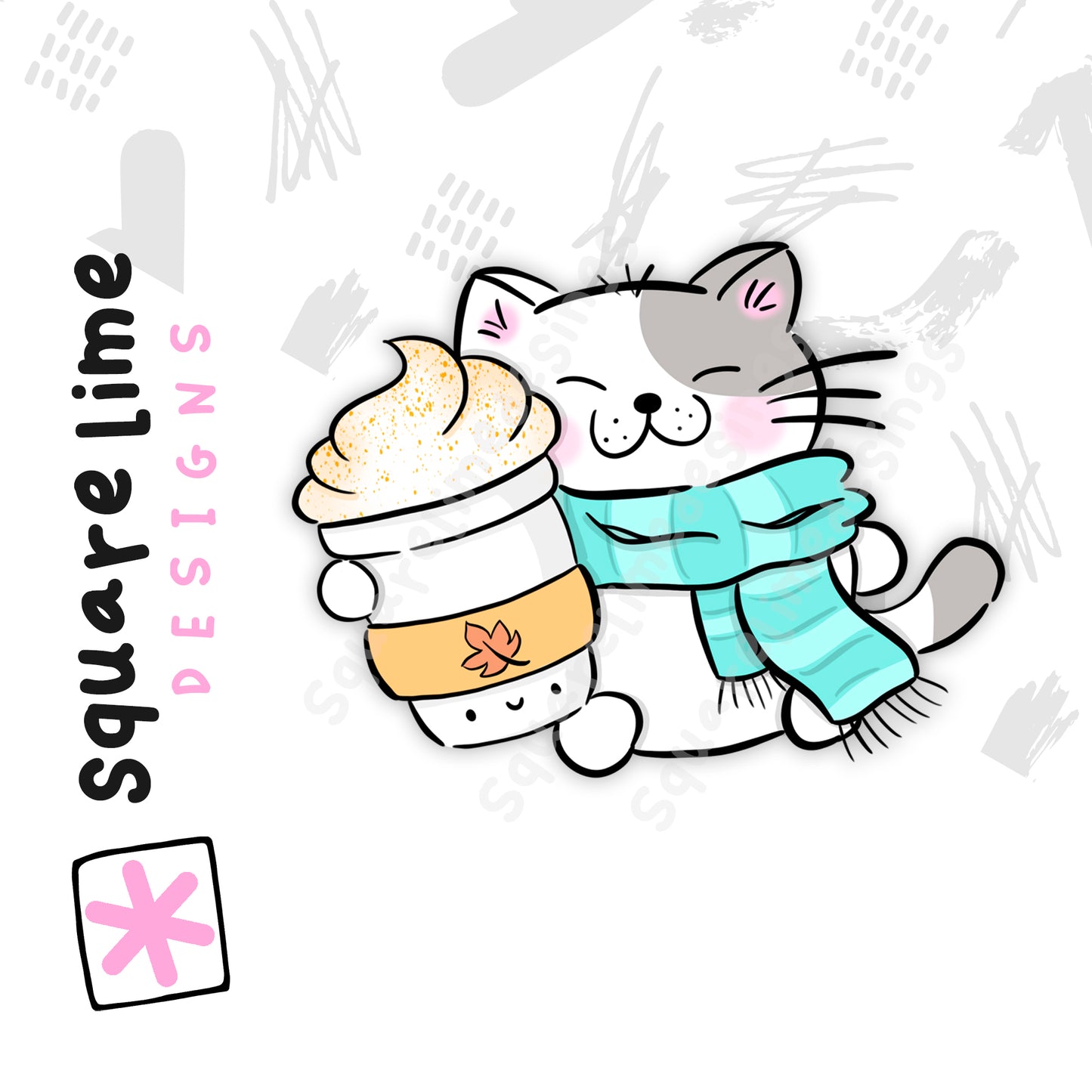 Hercules the Cat - Pumpkin Spice Latte | Die Cut Sticker