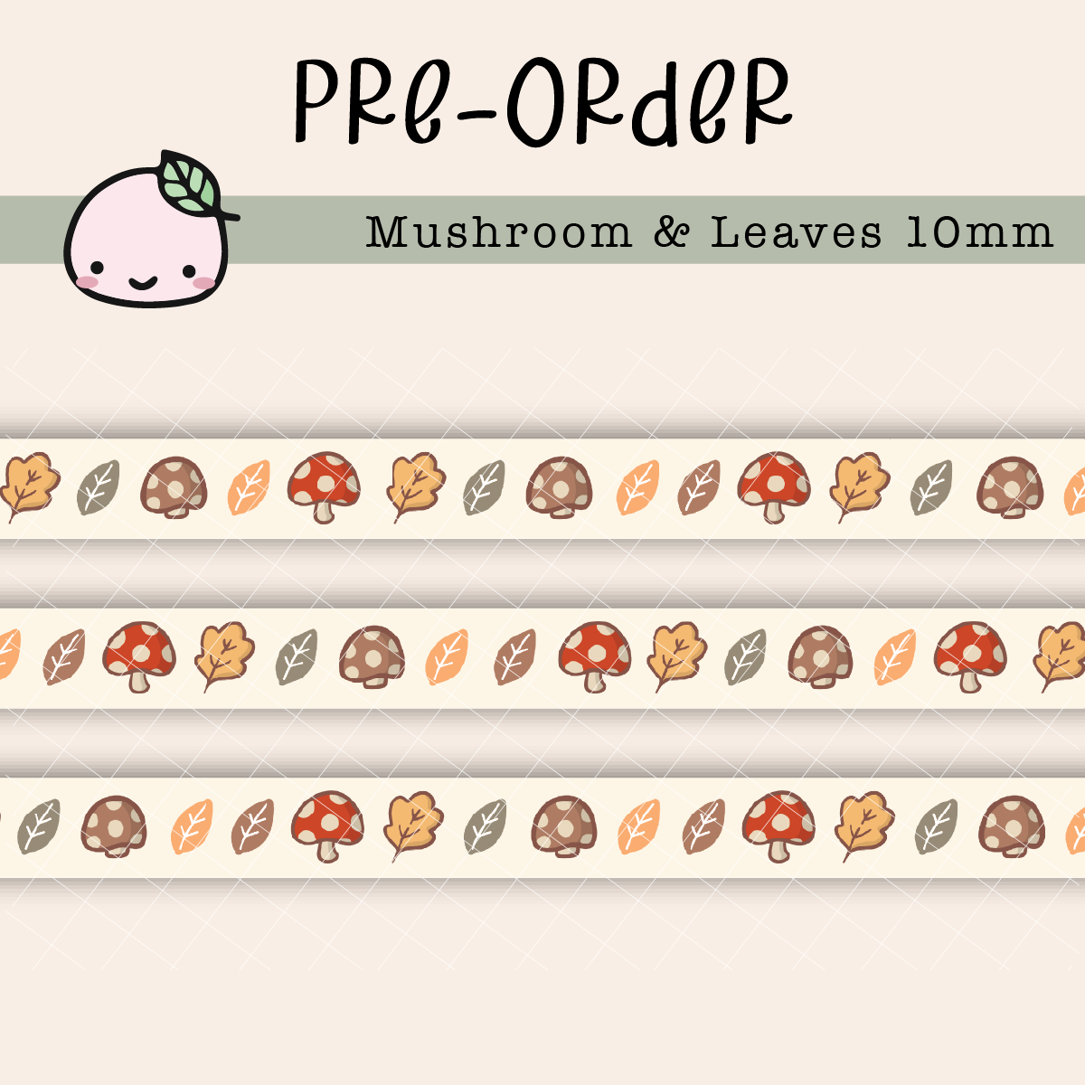 *PREORDER* Mushroom & Leaves | Washi