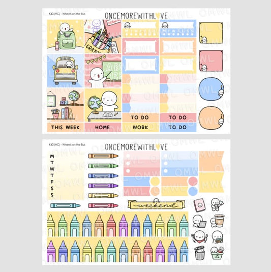 Wheels on the Bus | Hobonichi Cousin Kit
