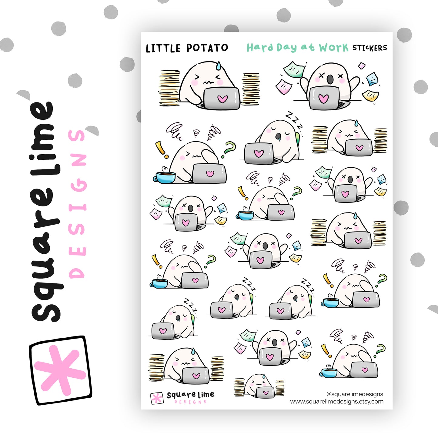 Little Potato - Hard Day at Work | Sticker Sheet