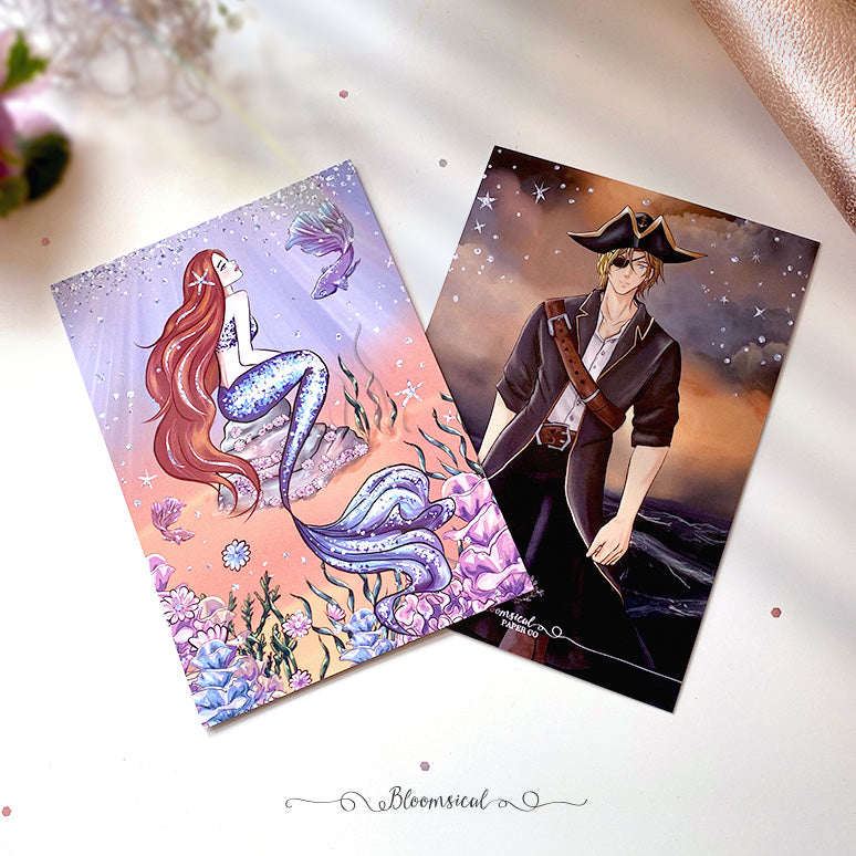 Mermaid & Pirate | Journalling Card