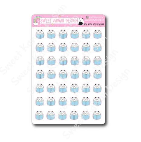 Kawaii Poe - Reading | Sticker Sheet