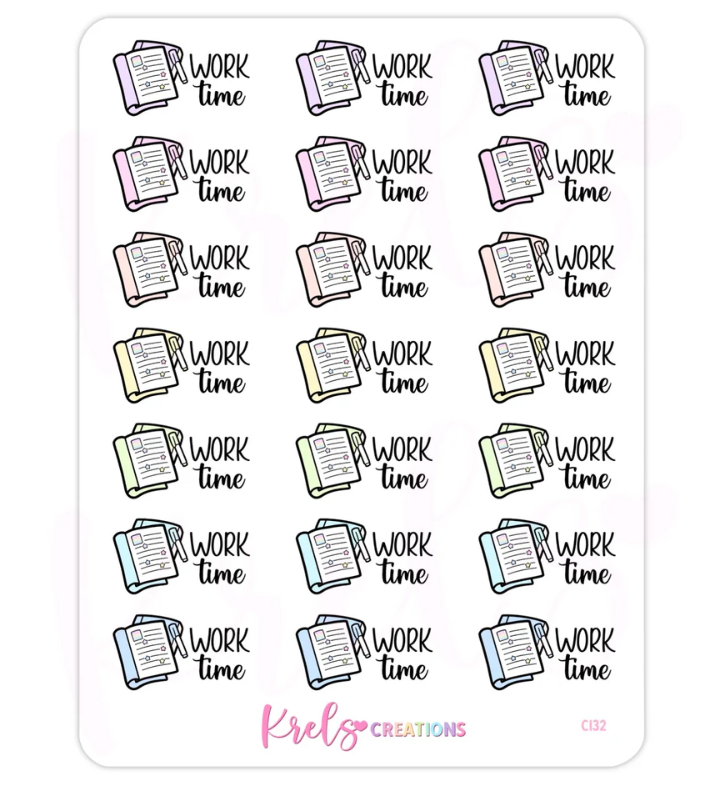 Work time | Sticker Sheet – Stickie Planning