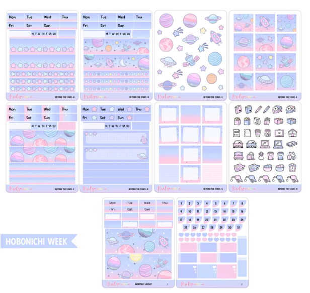 Krels Creations - Beyond The Stars | November 2025 STICKERS & WASHI Subscription