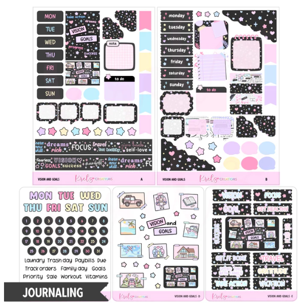 Krels Creations - Vision and Goals | December 2025 STICKERS & WASHI Subscription