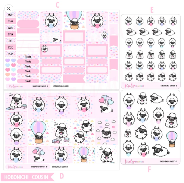 Krels Creations - Sheepishly Sweet | February 2026 STICKERS & WASHI Subscription