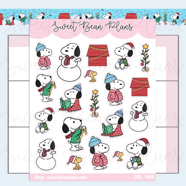 Xmas Peanut Doodles | Clear Sticker Sheet