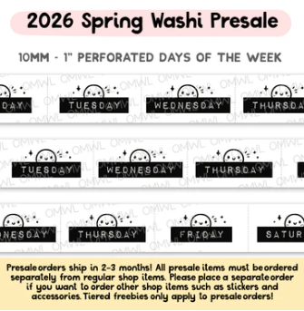 Days of the Week | Perforated Washi