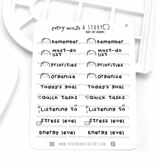 *PREORDER* Daily Life Headers | Sticker Sheet
