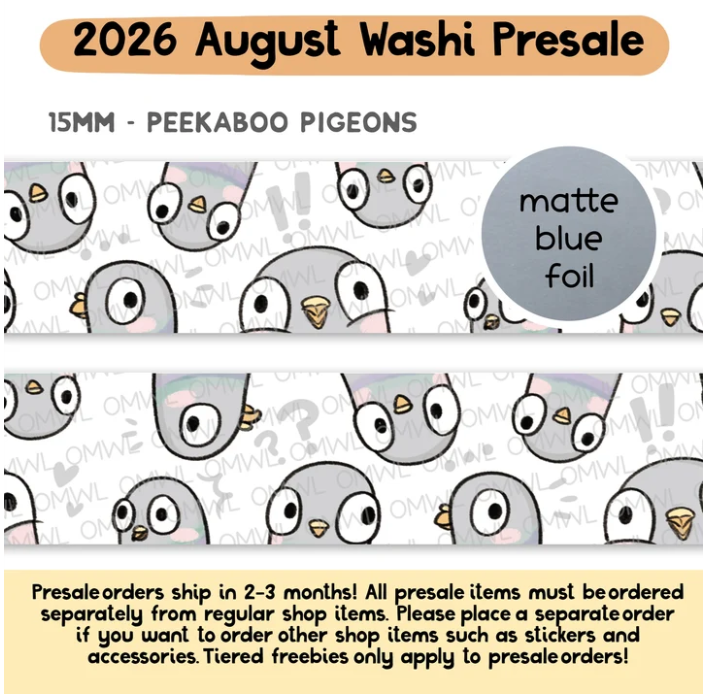 *PREORDER Peekaboo Pigeons | Washi