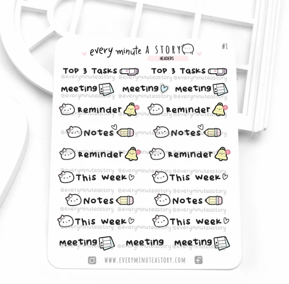 *PREORDER* Work Headers sticker sheet
