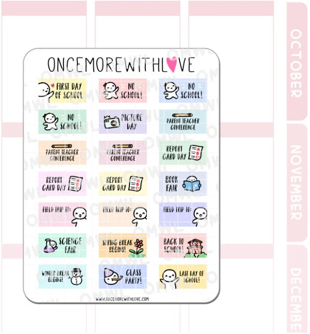 Mini Back to School Mixed Set | Sticker Sheet