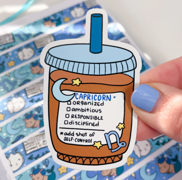 Capricorn Coffee Order | Vinyl Sticker
