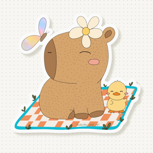 Capybara Picnic | Vinyl Sticker