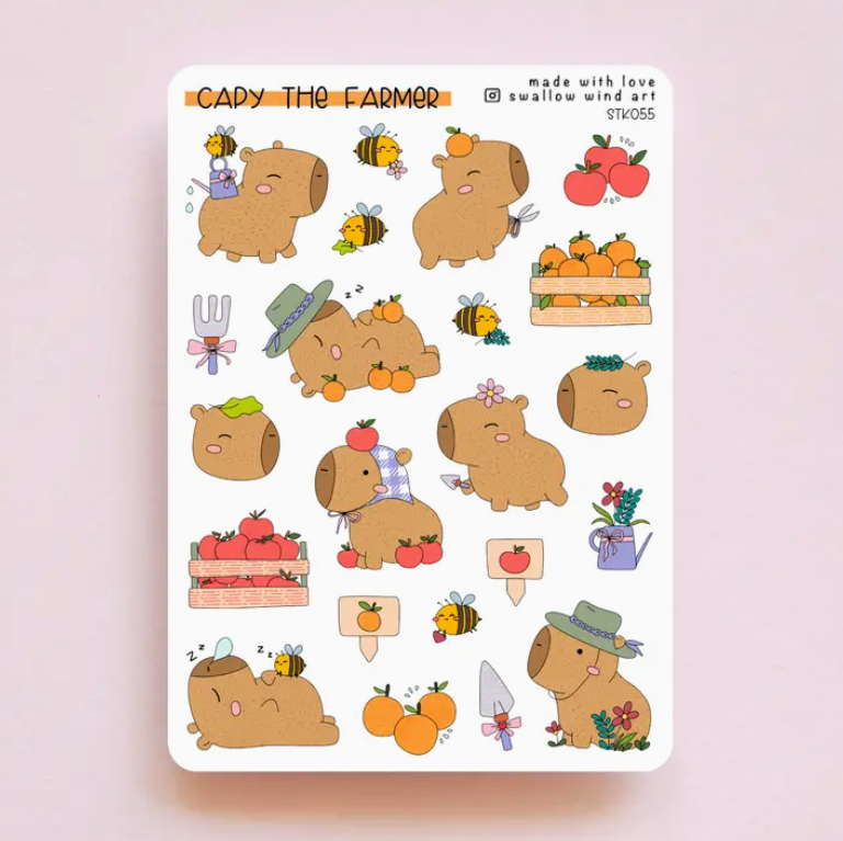 Capy the Farmer | Sticker Sheet