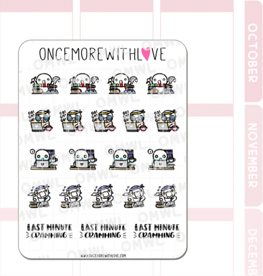 Study Time! Last Minute Cramming Mode | Sticker Sheet