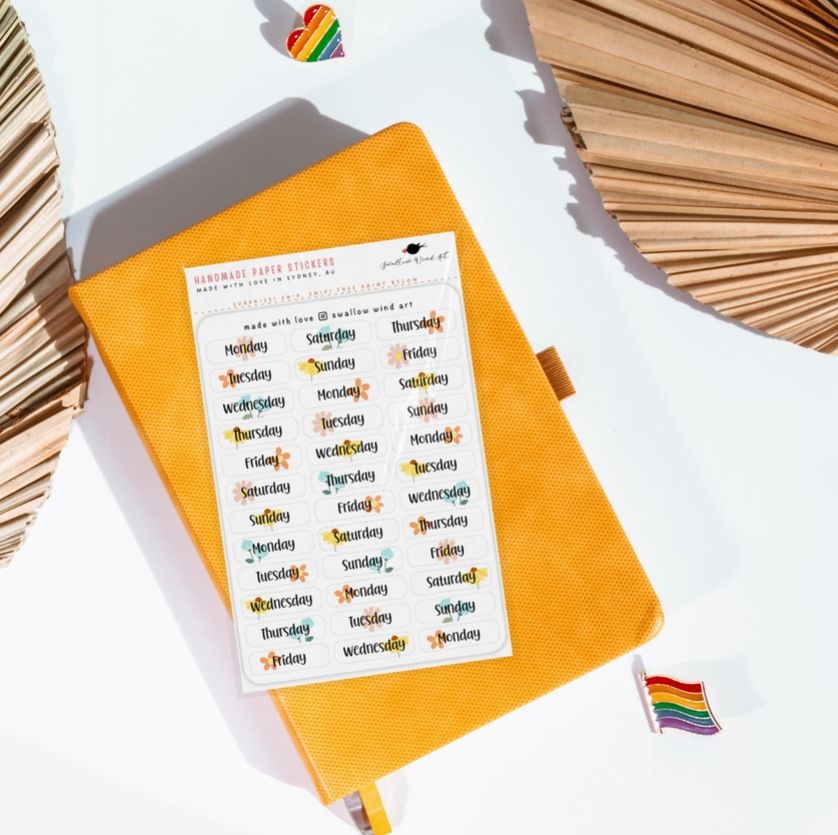 Floral - Days of the Week | Sticker Sheet