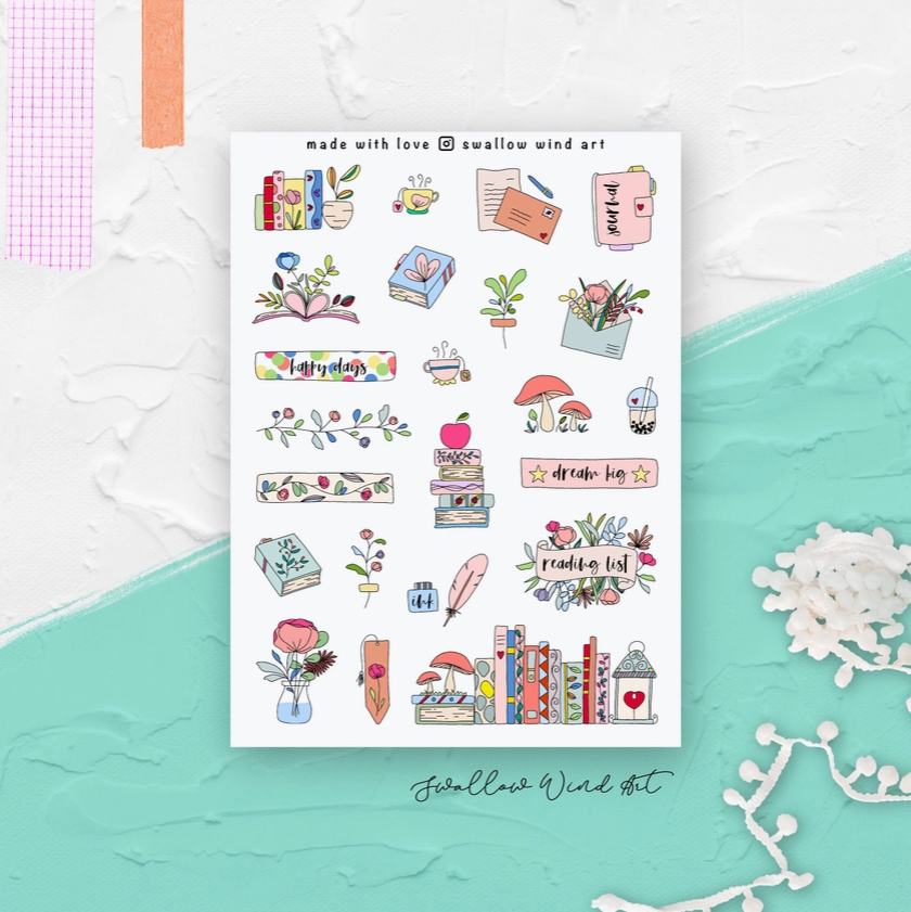 Flowers & Books | Sticker Sheet