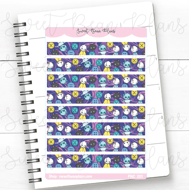 Button Beans | Washi Strip Sticker Sheet