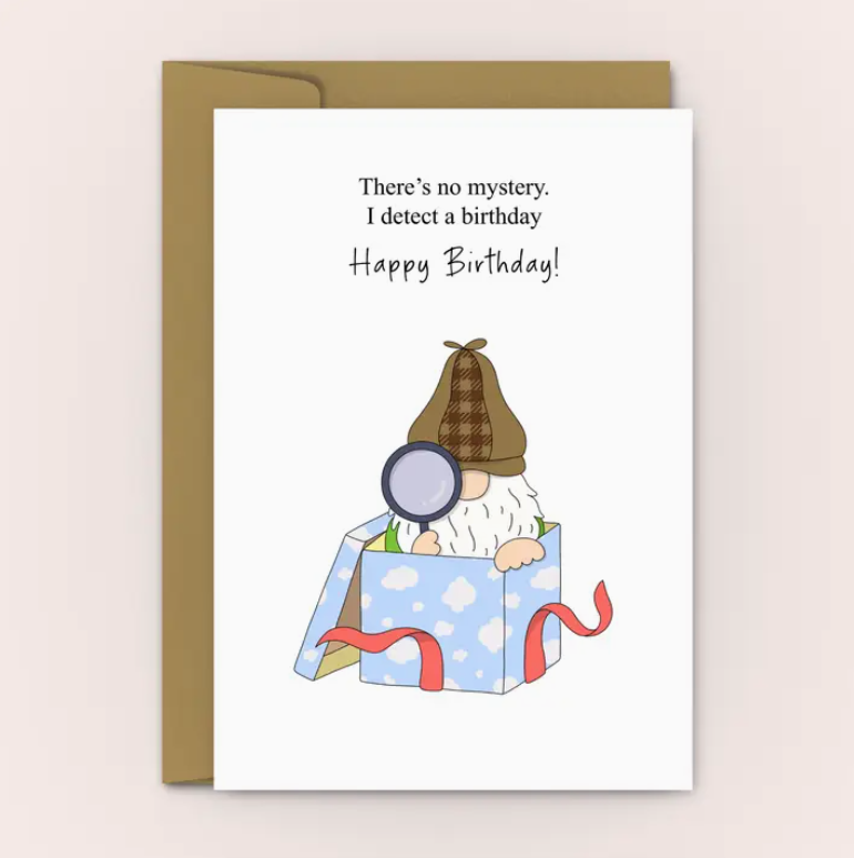 Detective Gnome Happy Birthday | Greeting Card
