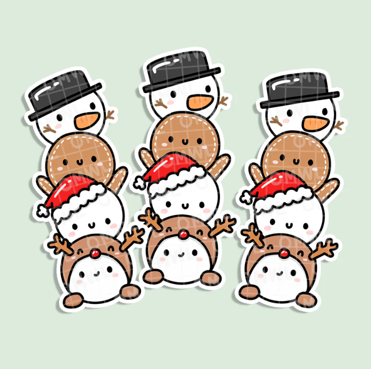 Festive Holiday Characters | Vinyl Sticker