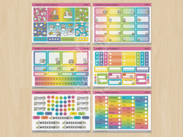 Rainbow Llama | Planner Kit