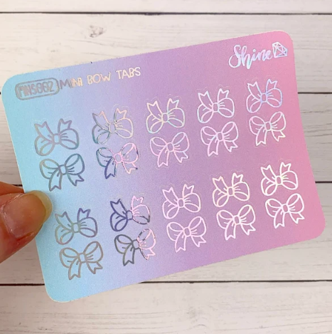 FOIL Mini Bow Tabs | Sticker Sheet