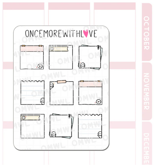 Mini Note Pages | Sticker Sheet