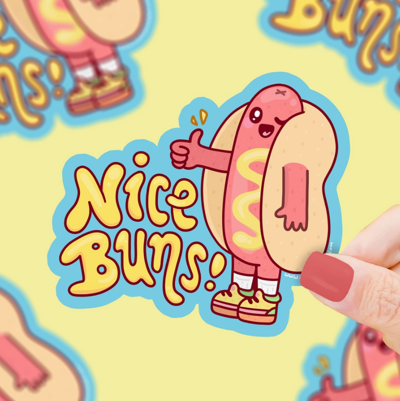 Nice Buns Hot Dog | Vinyl Sticker