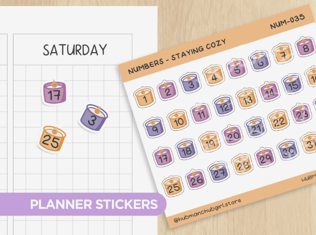 Numbers - Staying Cozy | Sticker Sheet