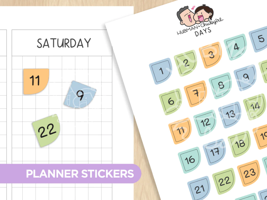 Origami Shiba - Days | Sticker Sheet
