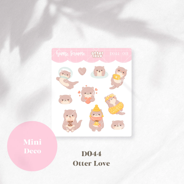 Mini Deco: Otter Love | Sticker Sheet
