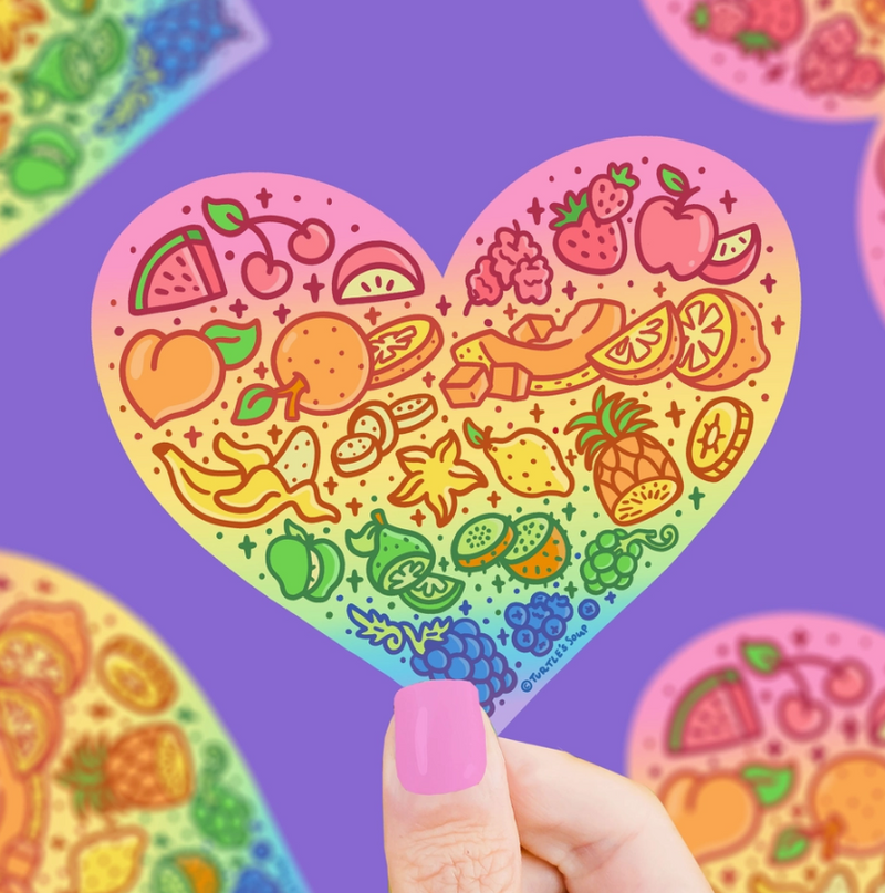 Rainbow Fruit Heart | Vinyl Sticker