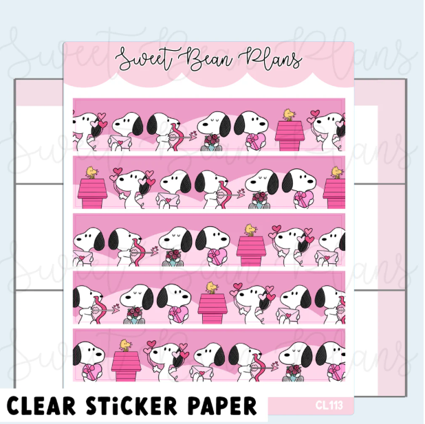 Puppy Love | CLEAR Washi Strip Sticker Sheet