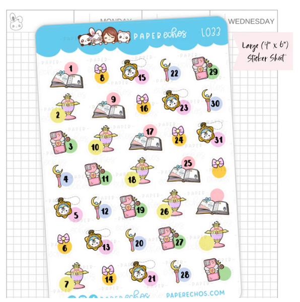Moon Prism - Date Cover | Large Sticker Sheet