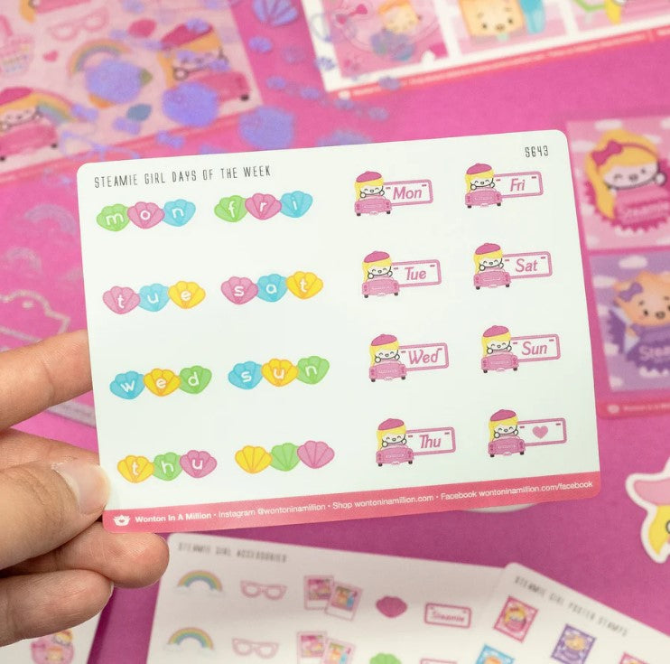 Steamie Girl - Days of the Week | Sticker Sheet