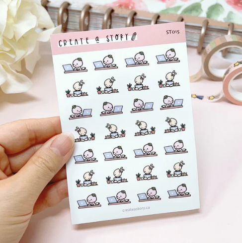Work on Laptop | Sticker Sheet