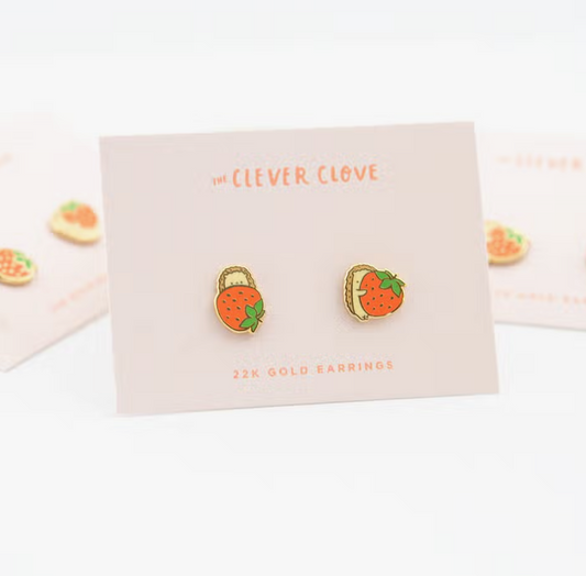 Peek-A-Boo Strawberry | Earrings