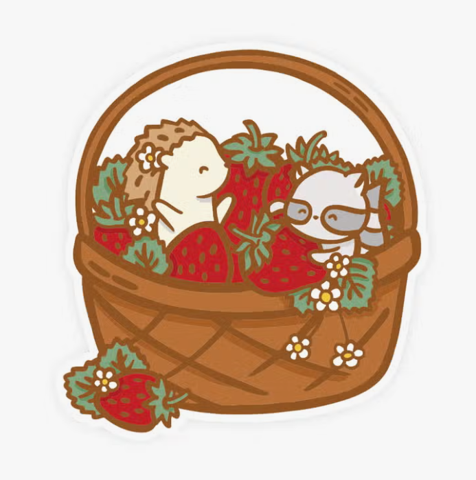 Strawberry Basket Vinyl Sticker