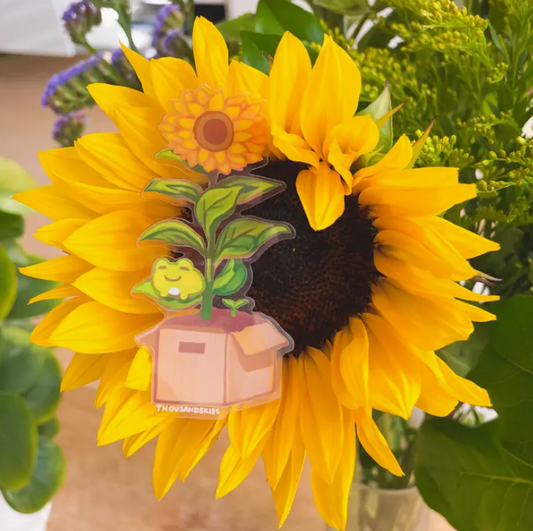 Sunflower Froggie | Vinyl Sticker