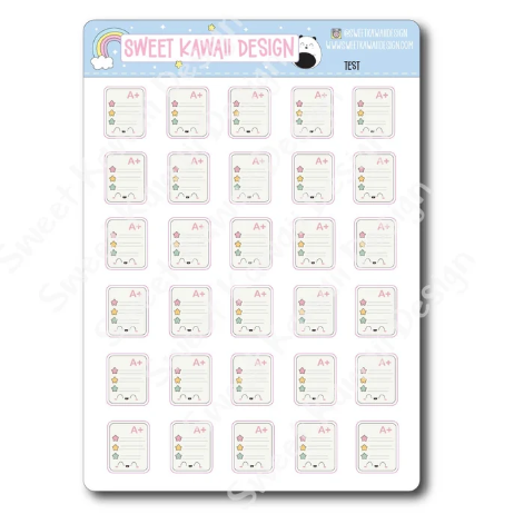 Kawaii Test | Sticker Sheet