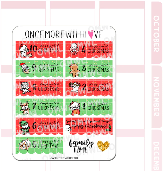 Christmas Traditional Countdown 2.0 | Sticker Sheet