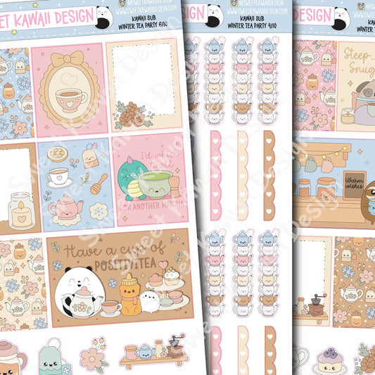 Sweet Kawaii Designs - Winter Tea Party | December 2025 Kawaii Kit Subscription