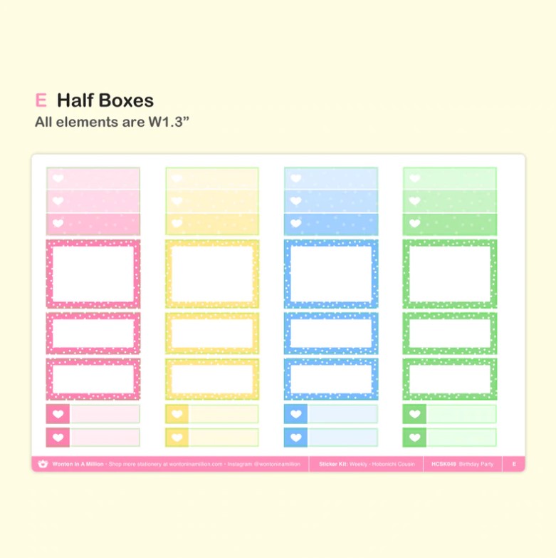 Birthday Party | Hobonichi Cousins Sticker Kit