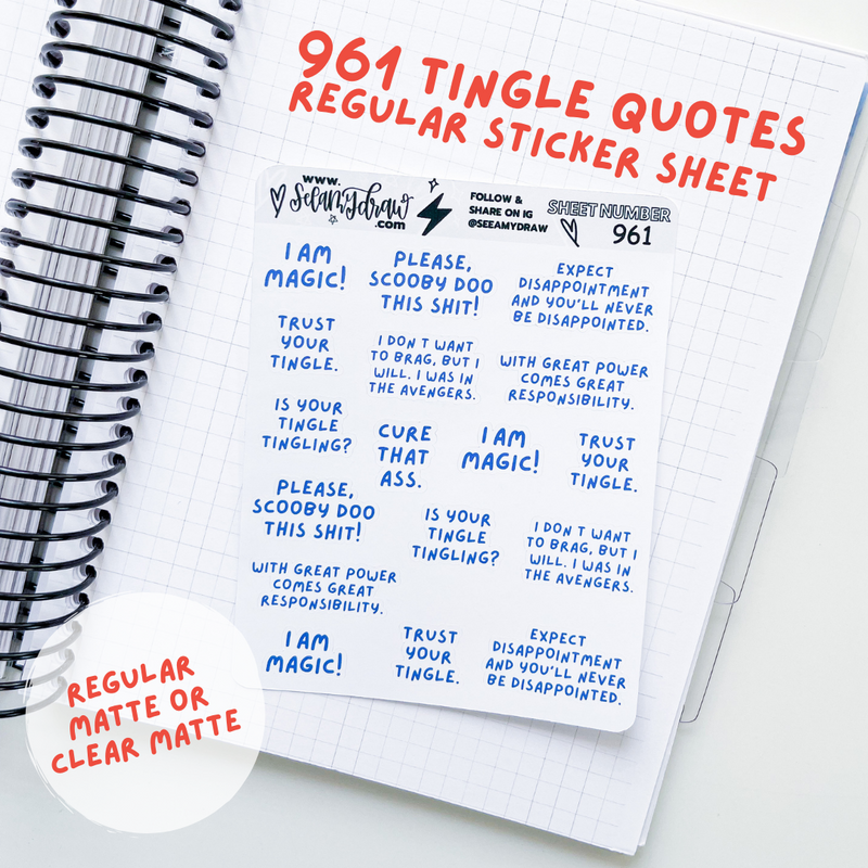 Tingle Quotes | Sticker Sheet